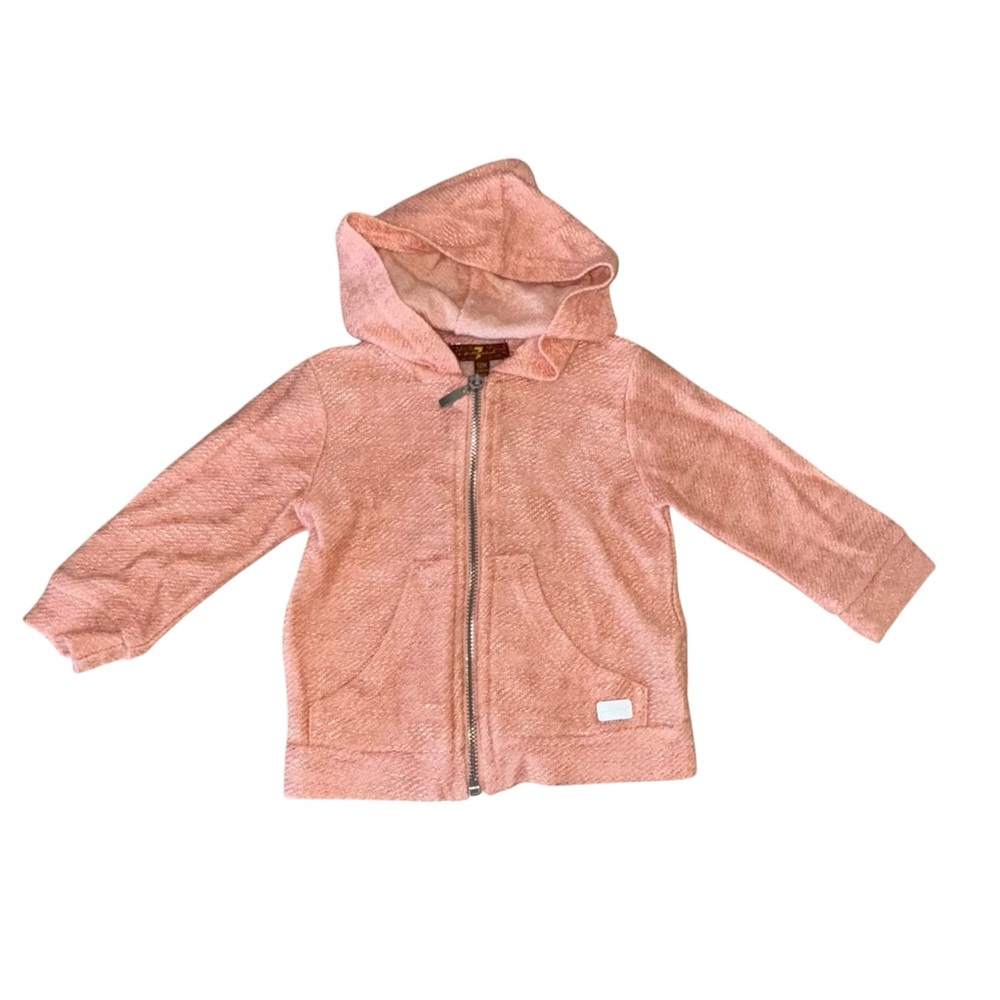7 For All Mankind Zip-Up Hoodie Pink Size 12 Months